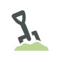 Landscaping icon of a spade